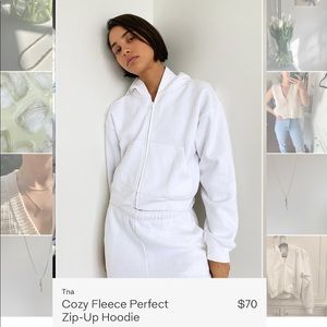 TNA Cozy fleece zip up hoodie never worn size S